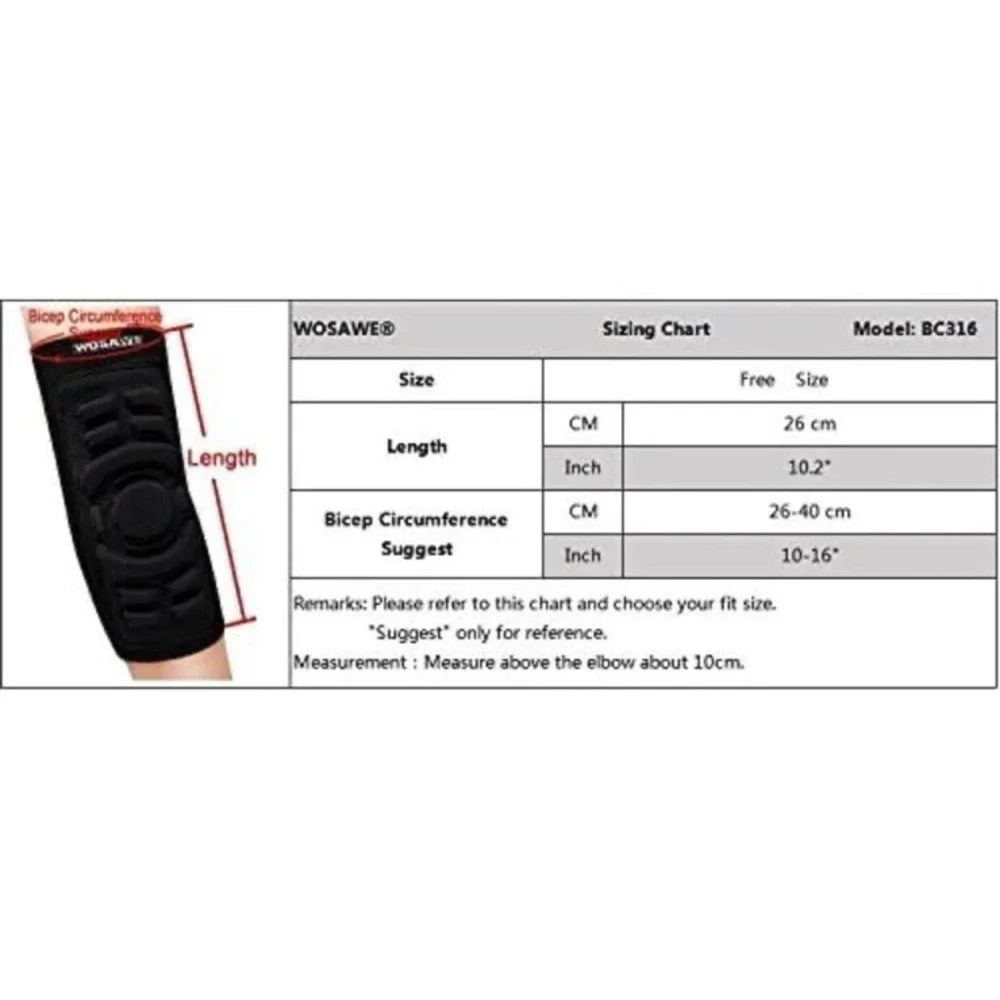 New WOSAWE‎ Best Elastic Combat Hockey Elbow Pads (1 Piece)